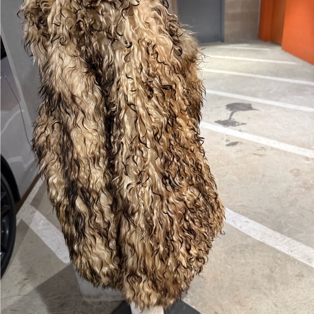 Faux Fur Coat in Brown and Black - Picture 6 of 6